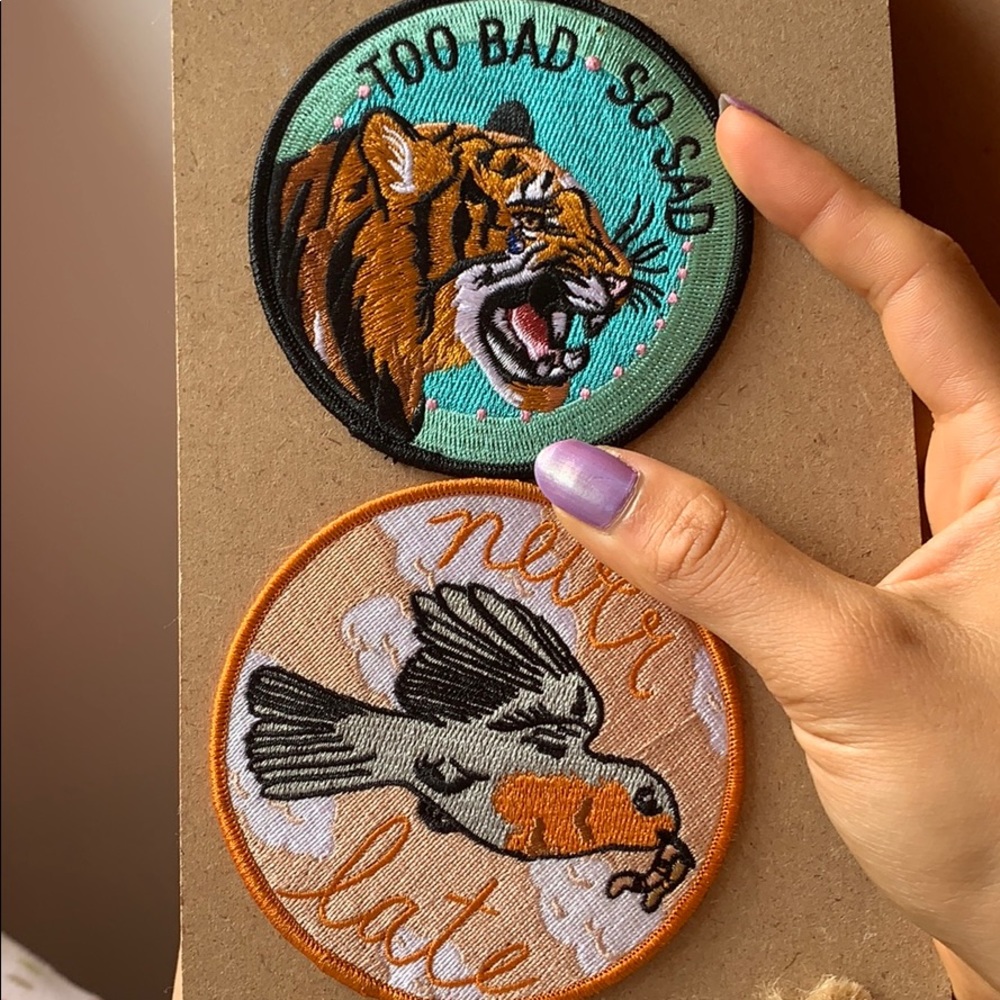 cartoon tiger and bird patch bundle